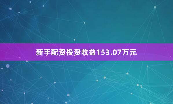 新手配资投资收益153.07万元