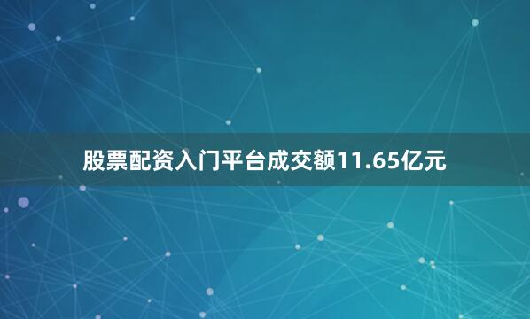 股票配资入门平台成交额11.65亿元