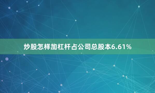 炒股怎样加杠杆占公司总股本6.61%