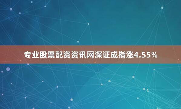 专业股票配资资讯网深证成指涨4.55%